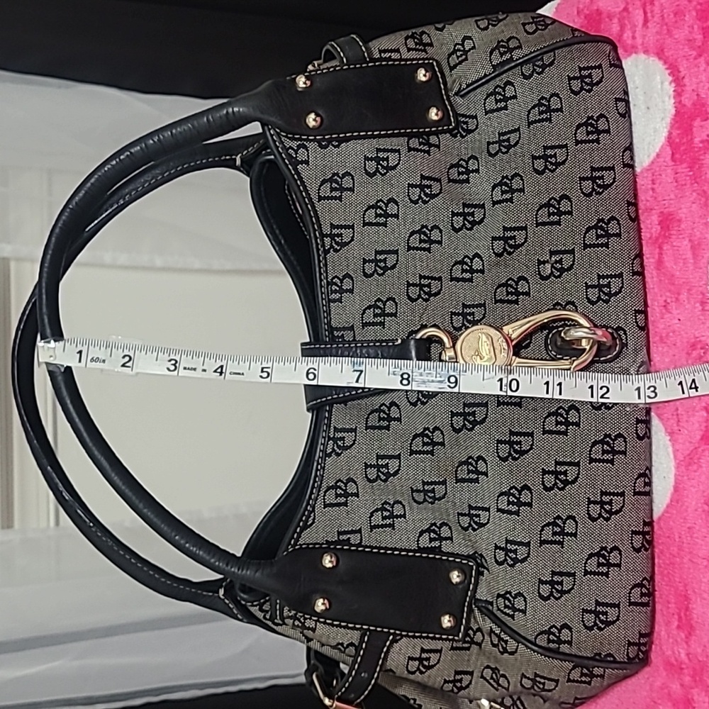 Dooney & Bourke Black Trim Logo Canvas Shoulder Bag - Picture 6 of 8